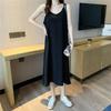 Sleeveless Chiffon A-Line Dress - Women's Knee-Length Solid Color Skirt for Summer Commutes