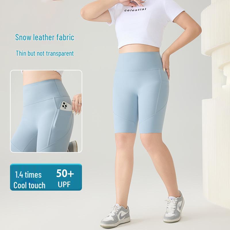 

Женские велосипедные и беговые фитнес-шорты средней длины больших размеров с двойными карманами 2XL