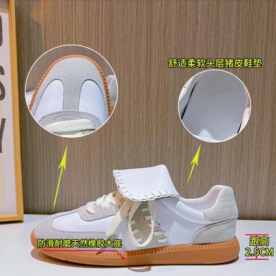 Nowe skórzane niemieckie buty treningowe damskie wiosna 2025 retro sportowe buty na platformie damskie casualowe płaskie buty damskie wszechstronne buty dzieci