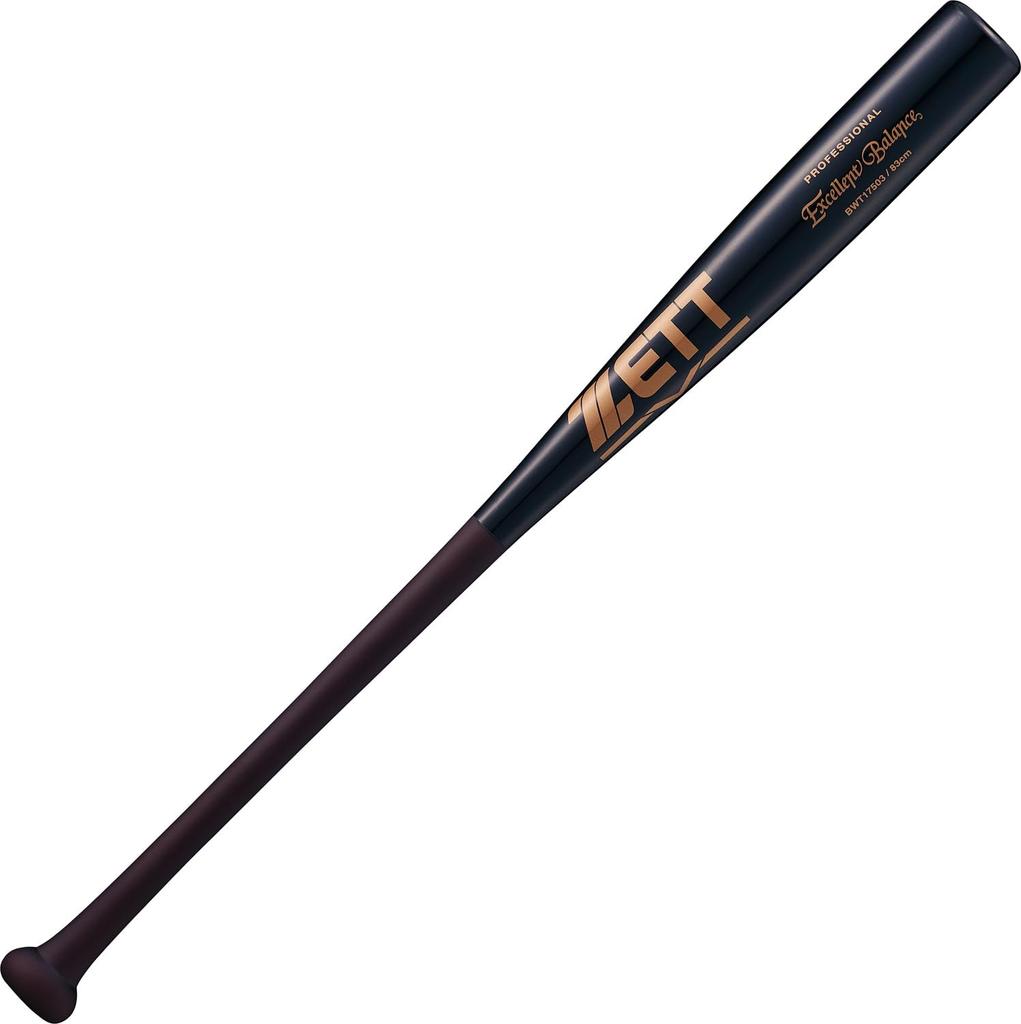 ZETT Baseball Hardwood Kobayashi Player Adult Swallow Sports Light Dark x 900g Average Weight Bat, Bat, Model, Size, BWT17503, (3719KB), Black, 83cm,
