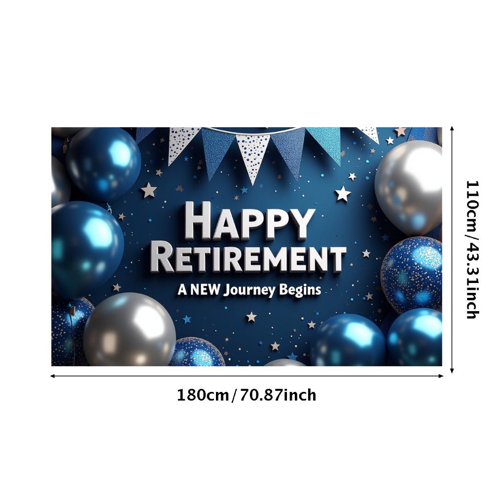 Happy Retirement Banner Gold Silver Balloon Retirement Party Decoration Backdrop Celebration Event Background Props Customized