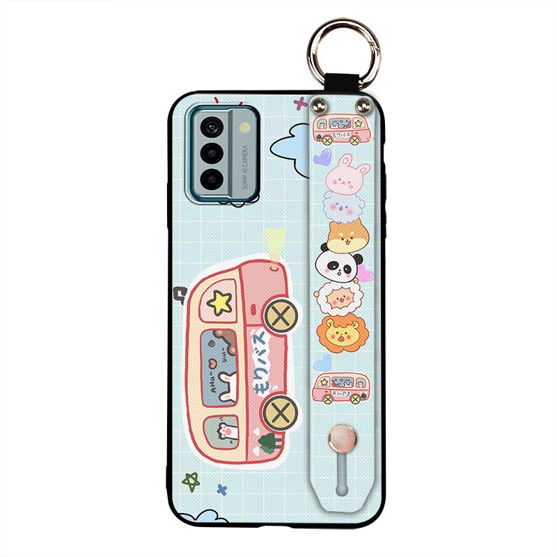 Cartoon Protective Phone Case For Nokia G22 Fashion Design Lanyard Shockproof Phone Holder Back Cover Anti-dust Ring