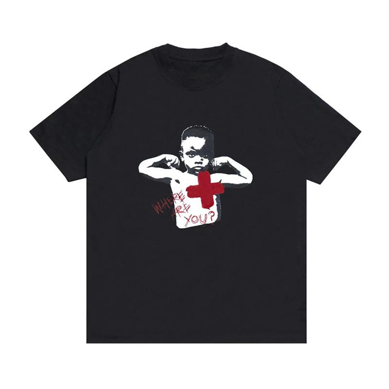 

Y2K Cotton Tshirt Men Clothes Goth Harajuku Graphic Print Summer Goes with everything Fashion Short Sleeve Top ONeck Streetwear S