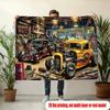 American Retro Hot Rod Garage Tapestry Vintage Car Art Wall Decor