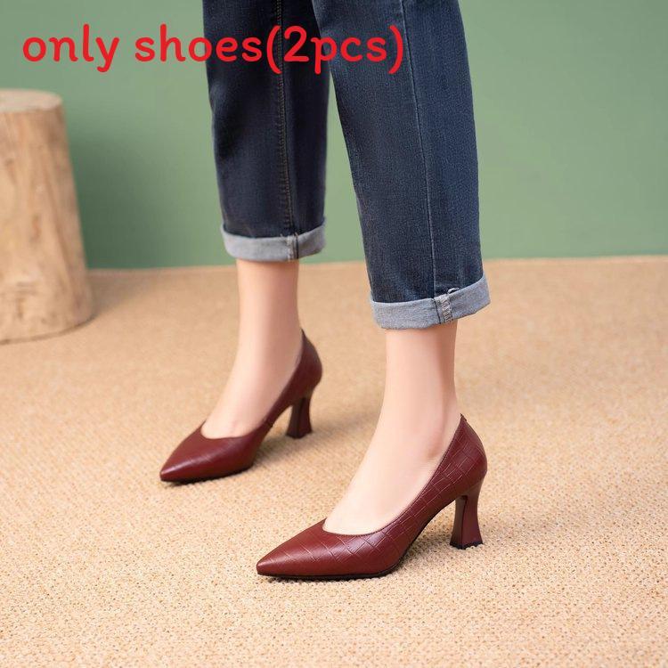 Classic Black Womens Single Shoes With Pu Upper And Rubber Sole For Daily Work