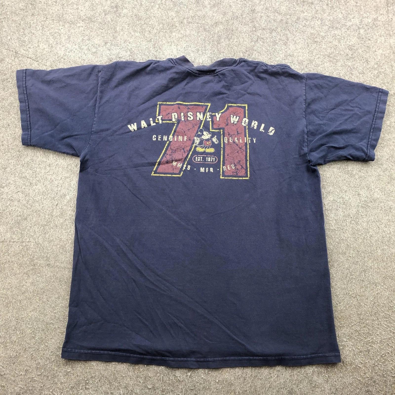 Vintage Walt Disney World Shirt Mens Large Navy Mickey Mouse Disney Parks Tee L