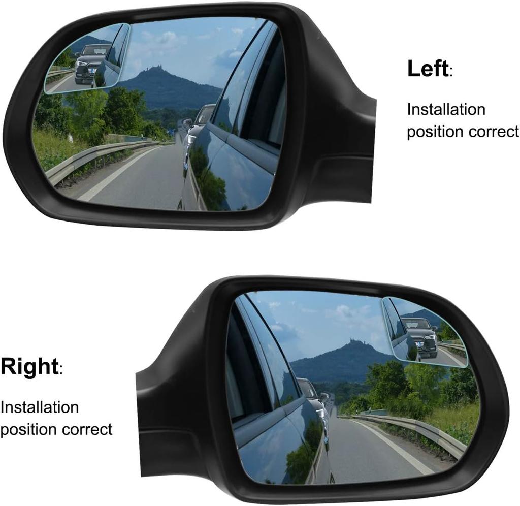 Lot de 2 rétroviseurs de voiture grand angle pour angle mort - Réglables à 360 °, sans cadre HD, améliorent la visibilité arrière et réduisent les angles morts pour une conduite sûre