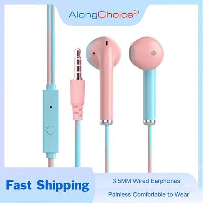 Macaron Kabelgebundene Kopfhörer 3,5 mm Super Bass HiFi Stereo mit Mikrofon für iPhone Xiaomi Realme Samsung Oppo Freisprechanruf