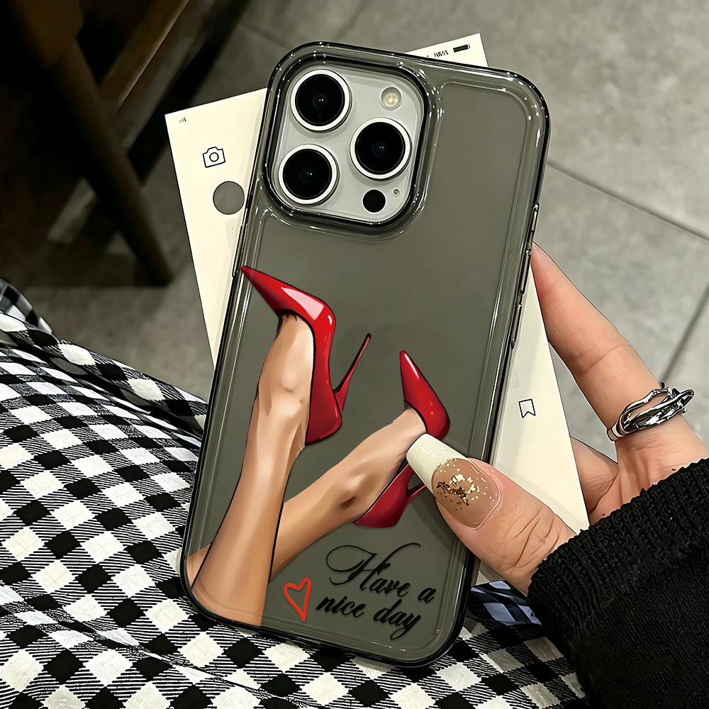 Red High Heels And Legs Phone Case For Iphone 16 Pro Max 17 Air 16 15 Pro 14 13 12 11 14 Plus Shockproof Silicone Funda Cover