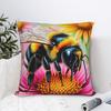 Bee And Flowers Pillow Case Print Pillow Cover For Wedding Party Home Decor Morden Cushion Cover