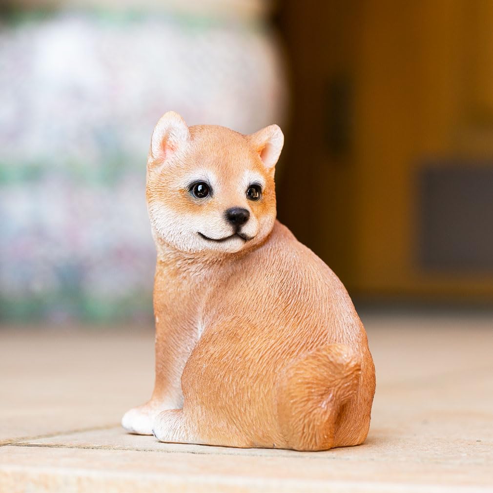 Devalier Cat and Dog Figurine, Interior Decor, Garden Ornament, Made of Resin, Perfect Birthday Gift for Women, [Authentic] (cb005g Shiba Inu)