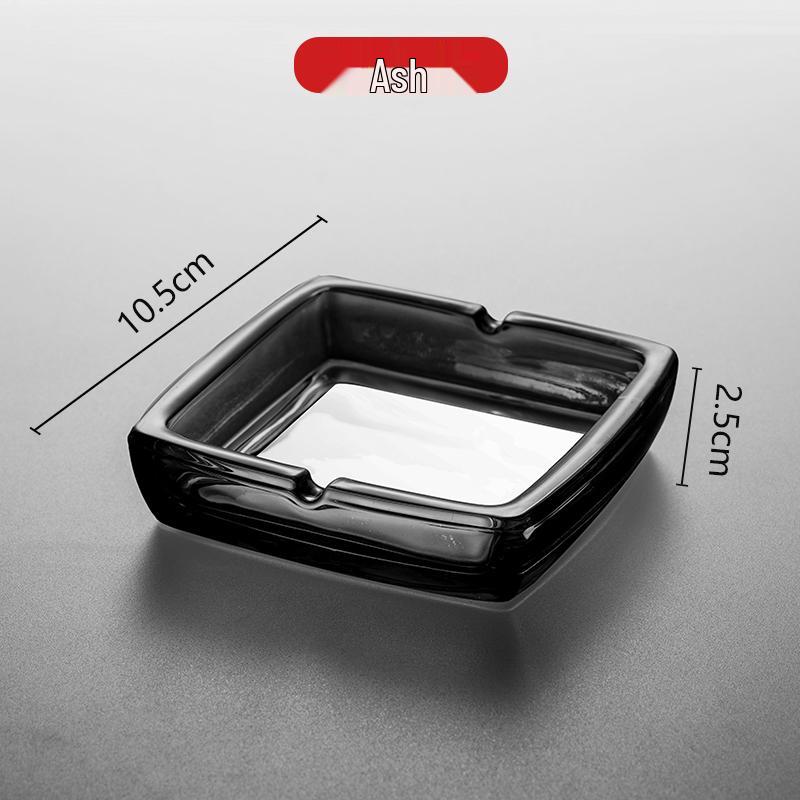 Compact Glass Ashtray for Hotel Rooms, Bedrooms, and Bathrooms