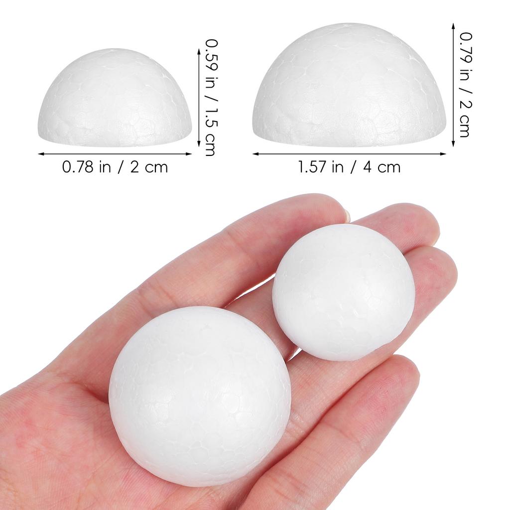200Pcs Foam Semicircle Balls White DIY Craft Material Christmas Decoration Floral Foam Children Painting Flower Arrangement