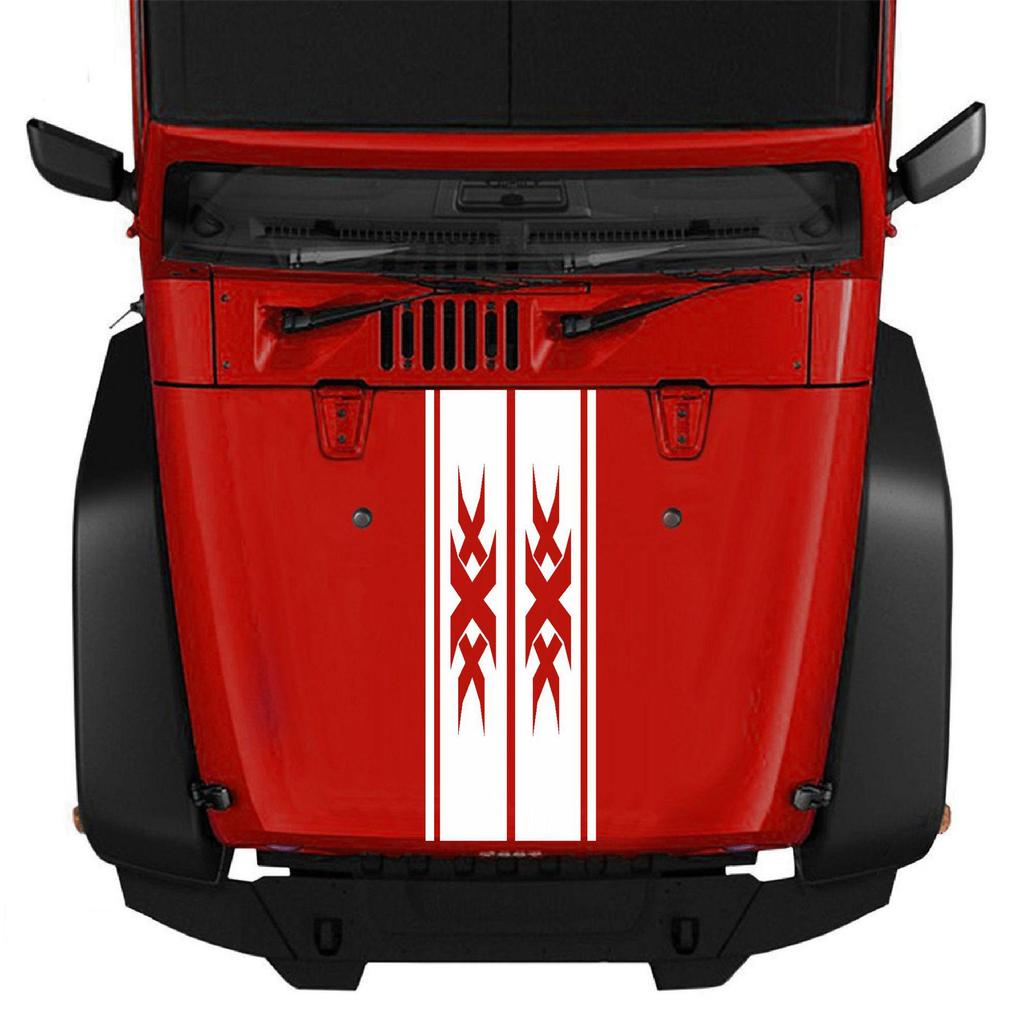 Hot-Selling X Car Engine Hood Sticker - Creative Racing Stripes for a Modified Vehicle