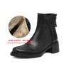 Krazing Pot Cow Skin Round Toe Thick Heels Chelsea Boots Size 42 Back Zip Women Keep Warm Ankle Boots
