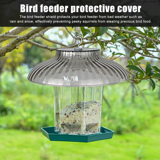 Plastic Protective Dome Cover for Hanging Birds Feeder Weatherproof Hummingbird Feeder Rain Guard Squirrel Baffle for Outside