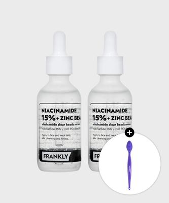 Frankly Niacinamide 15% Zinc Bead Serum 60ml X 2ea (+Small Pore Brush Gift)
