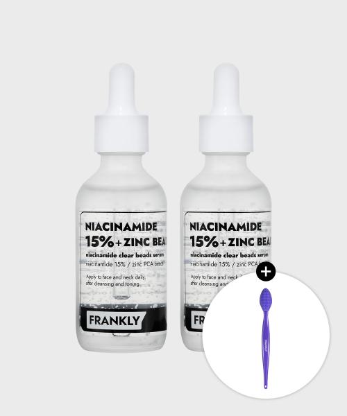 Frankly Niacinamide 15% Zinc Bead Serum 60ml X 2ea (+Small Pore Brush Gift) NONE