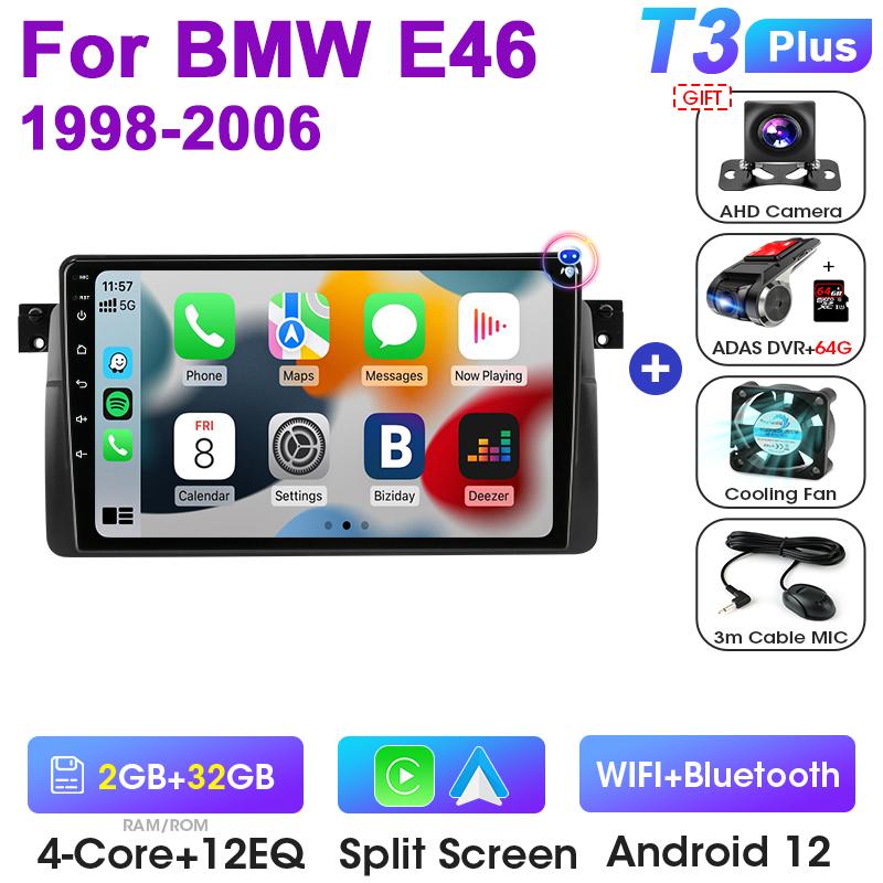 Android 12 Car Radio For BMW E46 M3 X5 1998-2006 2 Din GPS Navigation 4G Carplay Auto Stereo Intelligent Systems Smart Autoradio