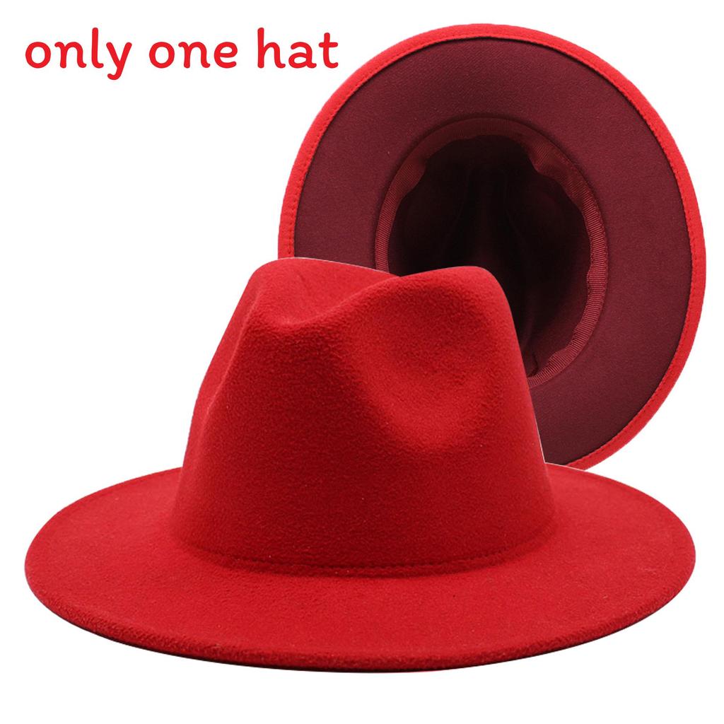 Vintage Woll-Fedora-Hut mit breiter Krempe für Herren Damen Sommer Sonnenschutz