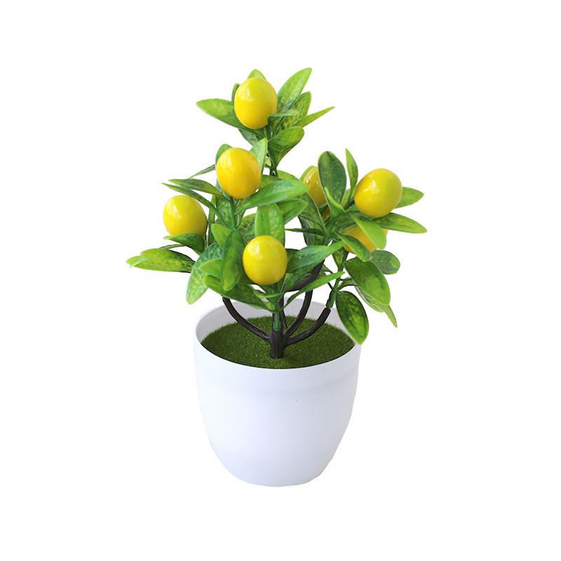 

Plastic Lemon Simulated Peach Strawberry Fruit Tree Potted Artificial Lemon