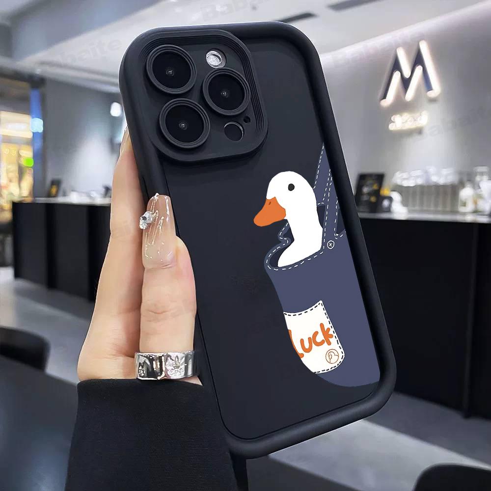 Cartoon Ente Gans Handyhülle für iPhone 17e 17 16e 16 15 14 13 12 11 Air Pro Max Mini XR XS X 7 8 6 6s Plus Weiche TPU-Rückseite