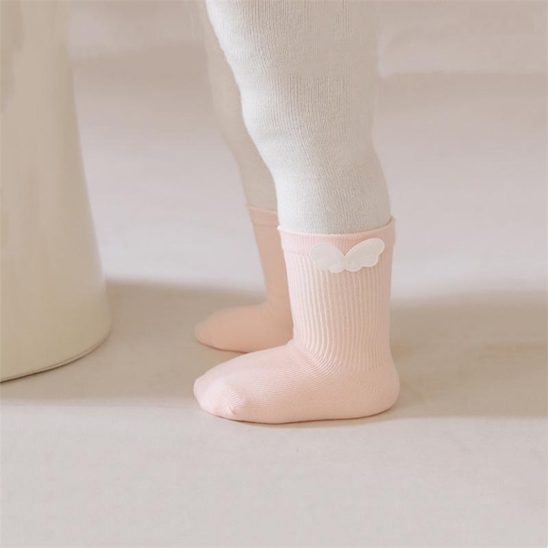 Newborn Cotton Baby Boneless Socks For Girls Boys Cute Wing Infant Short Sock Spring Loose Soft Toddler Solid Sock 0-5Years Old