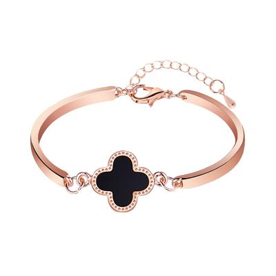 Roségoldfarbenes vierblättriges Kleeblatt-Armband für Damen, kreativer Schmuck