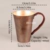 Handcrafted Vintage Copper Coffee Mug,Thickened Woven Handle Hammer Texture Cold Drink Cup,Friends Gifts Tea Cup Tableware