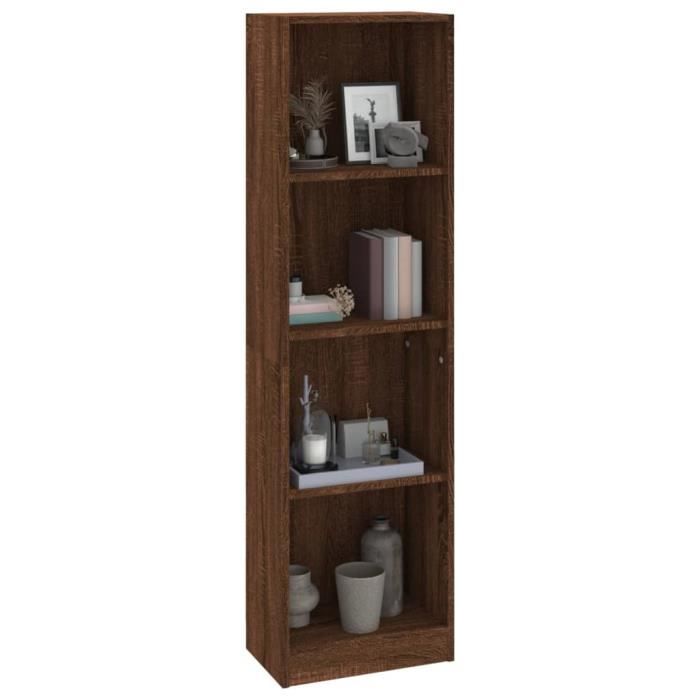 VidaXL Bibliothèque 4 niveaux Chêne marron 40x24x143cm Bois ingénierie 816067