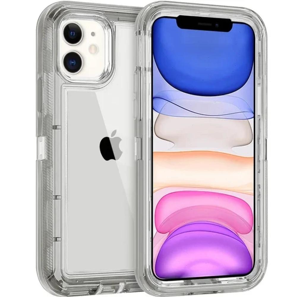 Simple Solid Color Heavy Duty Military Grade Anti-Drop Armor 3IN1 for IPhone 17Air 16E 16 15 14 PLUS 13 12 11 17 Pro Max Otther with Box Clear Case