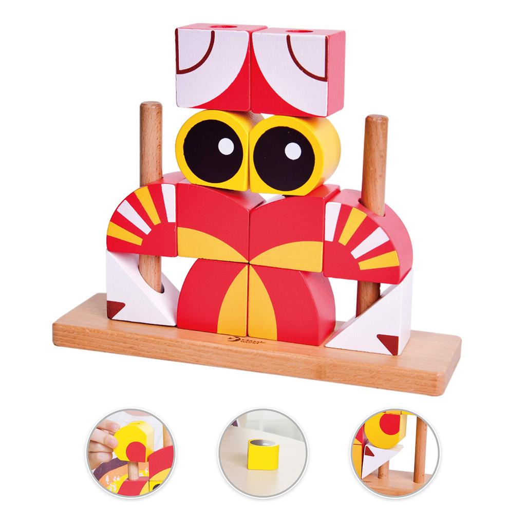 Classic World Lion Uniblocks 3D Stacking Stacking Threading Wooden Building Half Boys and 18 2 Years Baby Baby Shower Kindergarten Entrance Birthday