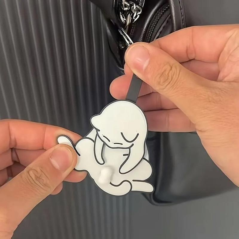 Kreativní přívěsek na klíče s vajíčkem a kočkou, roztomilý a vtipný otočný akrylový přívěsek na klíče pro ženy, přívěsek na klíče, kabelku, tašku, příslušenství