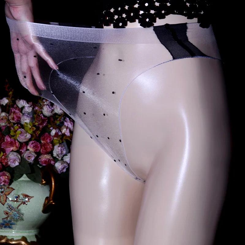 Slip 1D Ultra-Sottili Trasparenti Lucidi Senza Tracce Sexy Seta Pois Biancheria Intima Taglia Grande Biancheria Intima da Donna