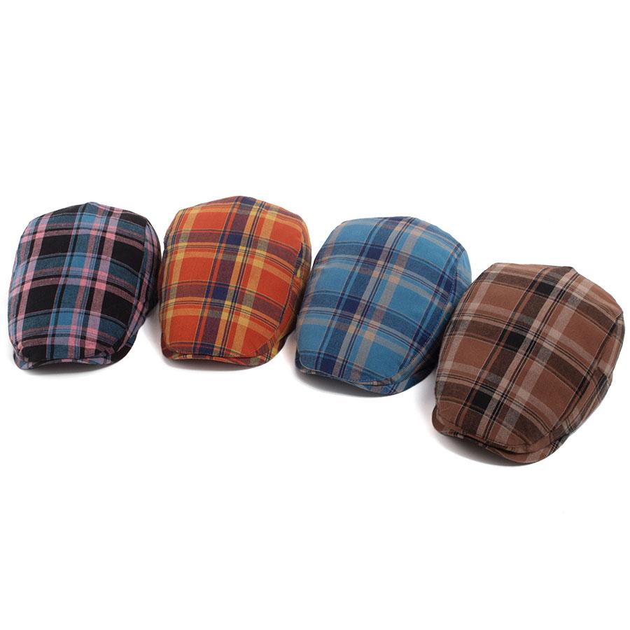 Thin Plaid Beret Women Men Fashion Vintage Visor Hat Casual Female Newsboy Caps Retro Flat Cap For Summer Spring Autumn New