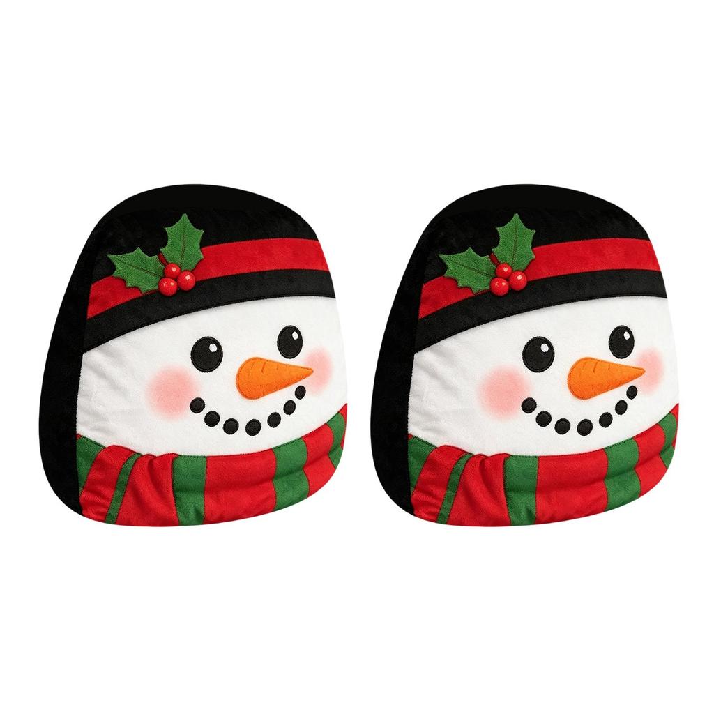 Christmas Printed Car Headrest Covers with Cute Pet and Funny Face Designs for Car Interior