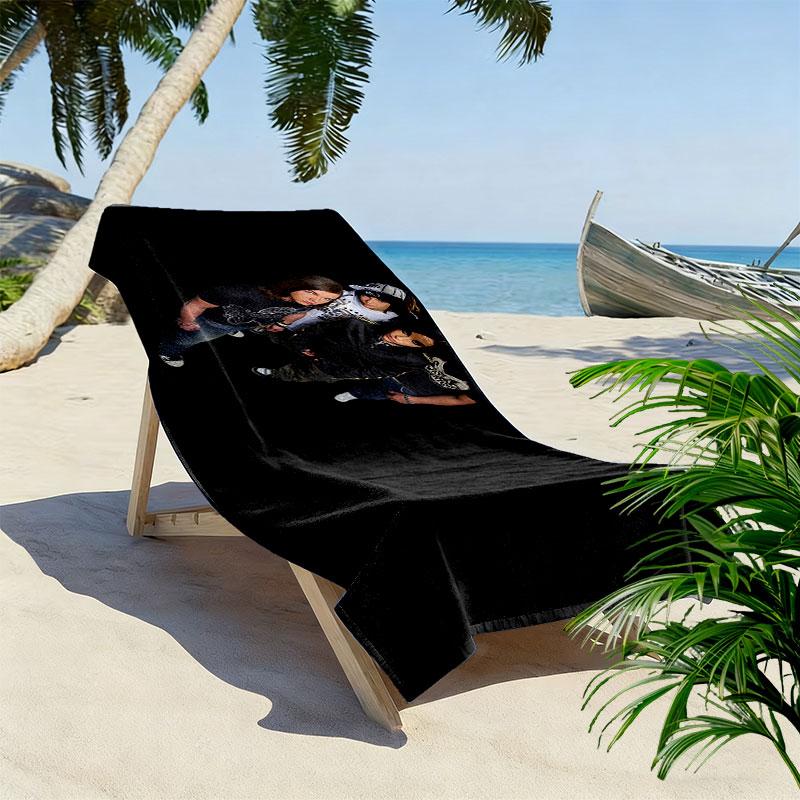 Tokio Hotel Band Print Beach Towel, Large Soft Quick Dry Towel for Beach Camping Swimming
