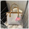 Women's Faux Leather Tote Bag Large Capacity Fashionable Shoulder Crossbody Bag Casual Office Handbag