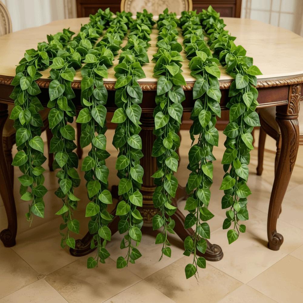 12PCS Artificial Ivy Garland Green Color Green Leaf Vine Fake Plant Creeper Garden Decor