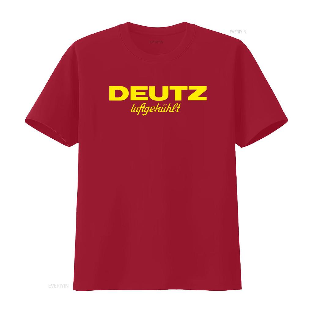 Maglietta Vintage Deutz Raffreddato ad Aria per Uomo Retro Stampa Attrezzature Agricole vintage Lavata Casual abbigliamento di design Traspirante