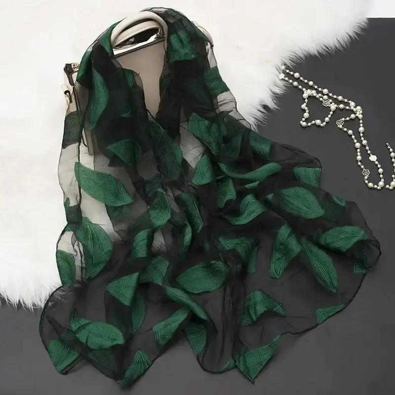 Silk Scarf Women Spring Autunm Women's Long Shawl Autumn and Winter Echarpe High-quality Fashion Lady Elegant Hijab Wraps