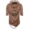 2026 European Summer Men's Hip-Hop Hooded T-Shirt with Pile Collar, Short-Sleeved, Trendy Street Dance Style YT001