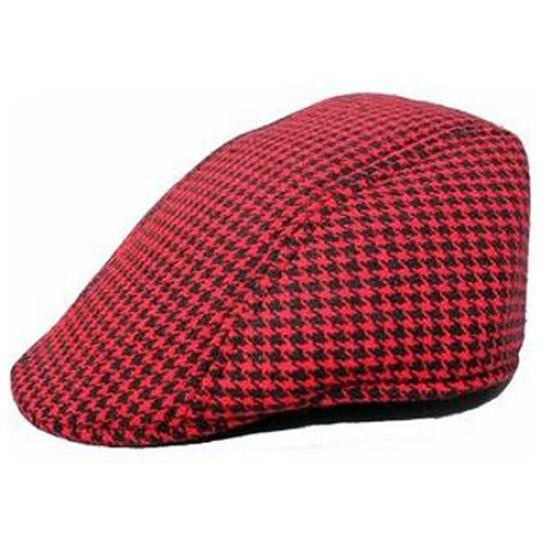 

Крутая мужская твидовая плоская шляпа в елочку, кантри-пик, фермерская берет в стиле ретро для гольфа, кепка красный