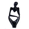 Black Abstract Thinker Resin Sculpture – Modern Deep Thinker Figurine for Home & Office Décor | Small Contemporary Accent Piece