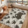 VIKAMA Cartoon Black Sheep Carpet Flock Door Mat Lightweight Large Area Rugs Living Room Carpet Rug For Bedroom Home Decor