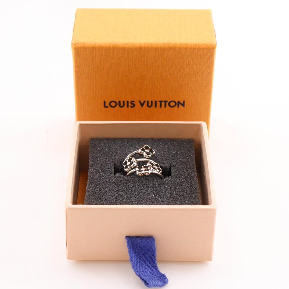 LOUIS VUITTON Ring Flower Full Ring M68130 Silver metallic #5.1(US Size) 5.0g Women Used