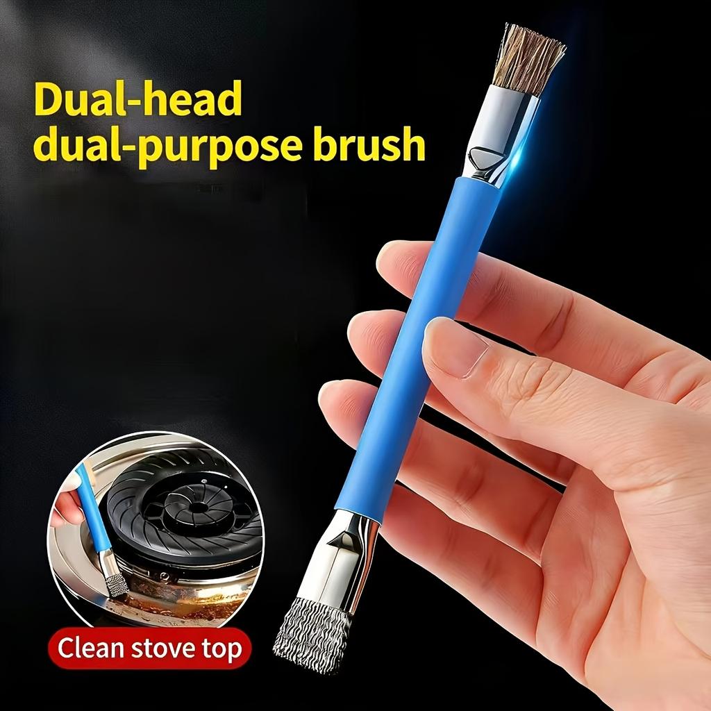 1pc Multi-Functional Double-Headed Stainless Steel Cleaning Brush, Stove Top and Motherboard Gap Multi-Purpose Cleaning Brush
