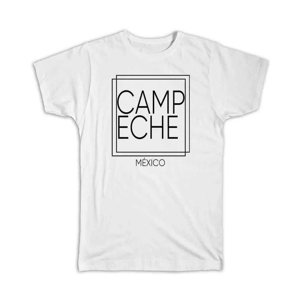 Gift T-Shirt : CAMPECHE Mexico Square Modern Minimalist Font 2XL