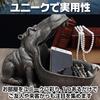 Boono Hippo Figurine Funny Goods Figurine Interior Stylish Accessory Case Hippo Statue Present Size Iron (Small Gray)