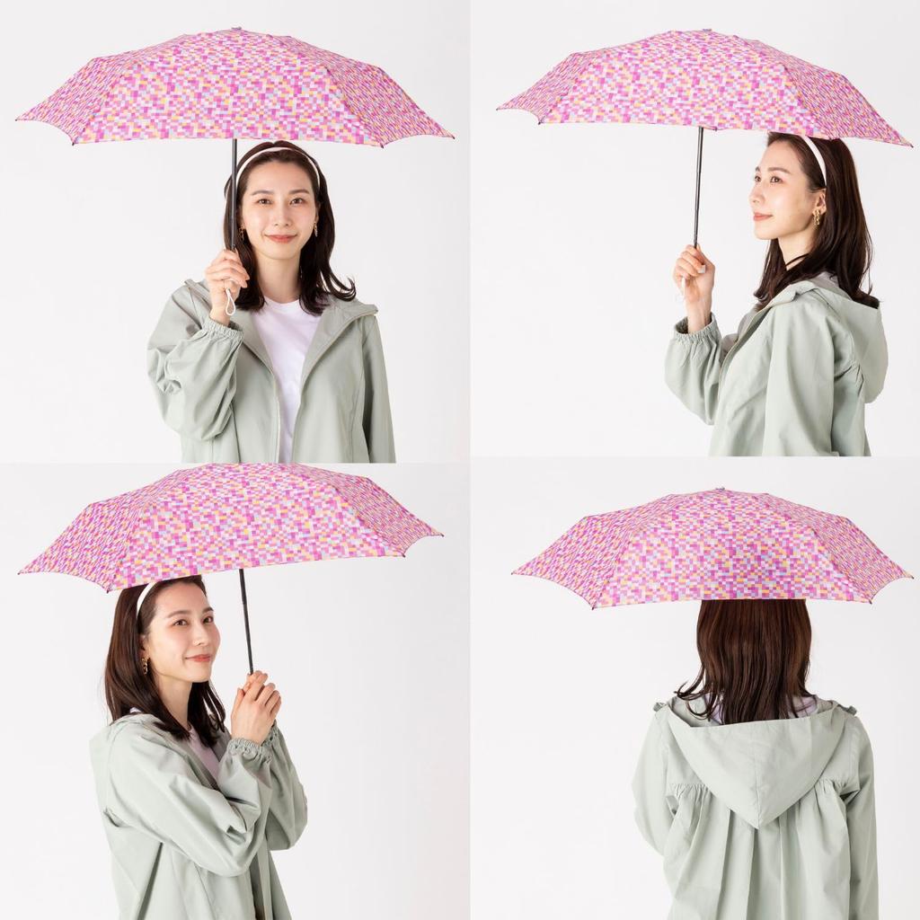 Miracle Tech Ultra Compact Lightweight When Folded UV Protection Folding Umbrella 50cm Mosaic 10327 Pink Mio Imada Ambassador 11.7cm